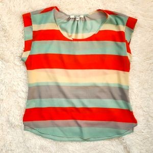 Sz L Striped Lightweight Women's Blouse